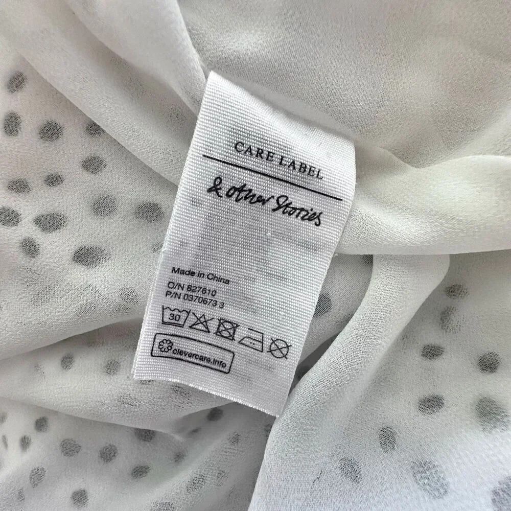 & OTHER STORIES x ANTHROPOLOGIE | Cross Front Dress Black White Dot | Size 4 - Picture 8 of 10